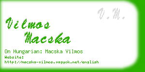 vilmos macska business card